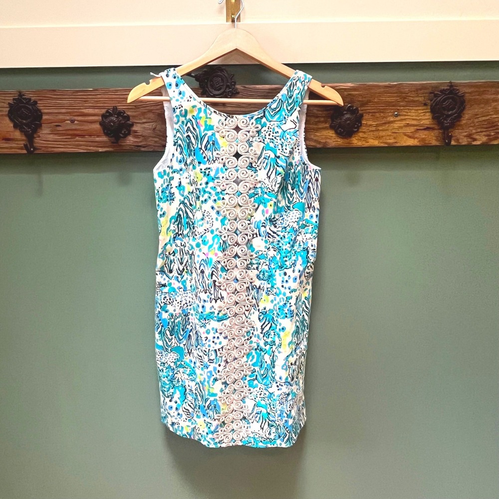 Lilly Pulitzer Ember Shift Dress Sea Oat Escapades Everglades Print Shift Size 4